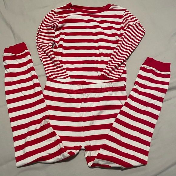 Carter's Kids Holiday Pajama Sets - Green Santa Print & Red Elf Stripes - Size 7 - Picture 5 of 6